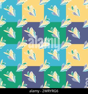 Nahtloses geometrisches Muster mit Blumen in Quilt Technik Vektor Illustration Stock Vektor