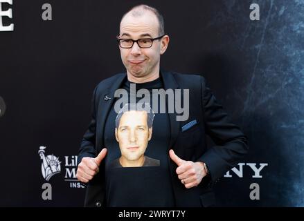 New York, Usa. März 2024. James Murray kommt auf dem roten Teppich bei der Premiere von Ghostbusters: Frozen Empire im AMC Lincoln Square Theater am Donnerstag, den 14. März 2024 in New York City. Foto: John Angelillo/UPI Credit: UPI/Alamy Live News Stockfoto