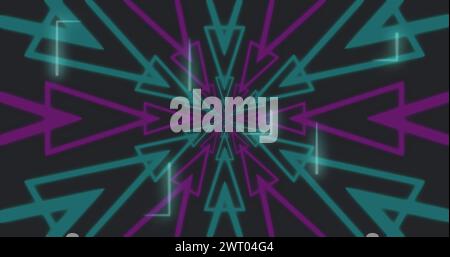 Bild von nft-Text über Formen auf schwarzem Hintergrund Stockfoto