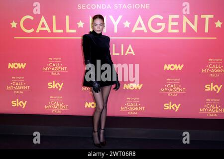 Elodie bei der Premiere der 2. Staffel der Sky-Serie Call My Agent - Italia / Call My Agent - Italy im Space Cinema Moderno. ROM, 14.03.2024 *** Elodie bei der Premiere von Staffel 2 der Sky-Serie Call My Agent Italia Call My Agent Italy im Space Cinema Moderno Rome, 14 03 2024 Foto:XA.XM.xTinghinox/xFuturexImagex Agent 4332 Stockfoto