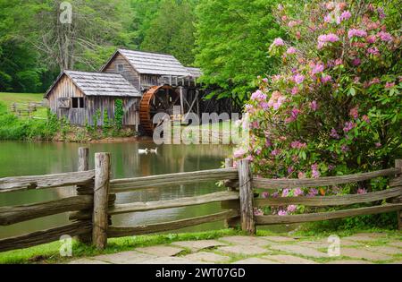 Mabry Mill am Blue Ridge Parkway, National Parkway und All-American Road, USA Stockfoto