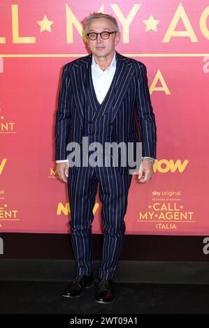 Bruno Barbieri bei der Premiere der 2. Staffel der Sky-Serie „Call My Agent - Italia / Call My Agent - Italy“ im Space Cinema Moderno. Rom, 14.03.2024 Stockfoto