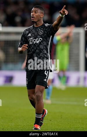 Birmingham, Großbritannien. März 2024. Jorrel Hato aus Ajax während des Achtelfinale-Spiels der UEFA Europa Conference League in Villa Park, Birmingham. Der Bildnachweis sollte lauten: Andrew Yates/Sportimage Credit: Sportimage Ltd/Alamy Live News Stockfoto