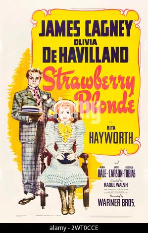 Filmposter für den Film The Strawberry Blonde (1941) James Cagney, Mickey Rooney, Olivia de Havilland und Rita Hayworth Stockfoto