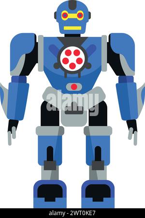 Abbildung: Robotersymbol in abgewickelter Ausführung. Stock Vektor