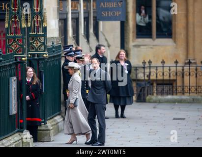 London, Großbritannien. März 2024. Der Duke und die Herzogin von Edinburgh kommen zum Commonwealth Day Service in Westminster Abbey Stockfoto