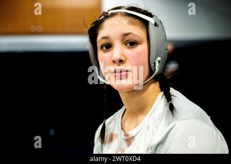 15 Jahre alte Wrestlerin Stockfoto