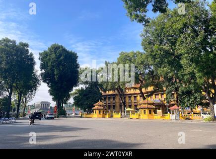 KHU nhà Bộ Ngoại Giao Vietnam. Architektur des vietnamesischen Außenministeriums. Arquitectura del Ministerio de Asuntos Exteriores de Vietnam Stockfoto