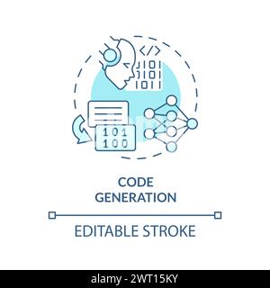 Codegenerierung: Sanftes blaues Konzeptsymbol Stock Vektor