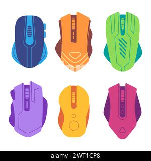Bunte Maus Gerät Controller Computerausrüstung elektronische Technologie modern Stock Vektor