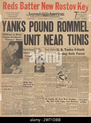 1942 Journal die amerikanische Titelseite berichtet über die Eroberung Kotelnikowo durch die Rote Armee, die Schlacht um Stalingrad und die Schlacht um Nordafrika Stockfoto