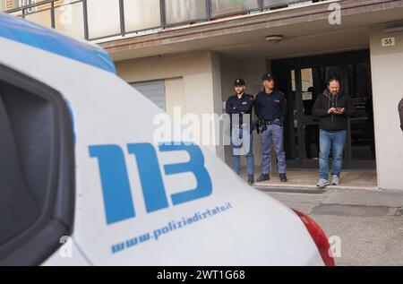 Bologna, Italien. März 2024. Drei kleine Brüder und ihre Mutter starben bei einem Brand, der nachts am Stadtrand von Bologna in der Via Bertocchi im Stadtteil Santa Viola ausbrach. März 2024, Bologna, Italien - Foto Corrispondente Bologna Credit: Live Media Publishing Group/Alamy Live News Stockfoto