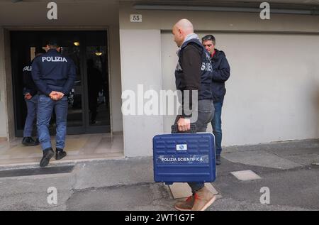 Bologna, Italien. März 2024. Drei kleine Brüder und ihre Mutter starben bei einem Brand, der nachts am Stadtrand von Bologna in der Via Bertocchi im Stadtteil Santa Viola ausbrach. März 2024, Bologna, Italien - Foto Corrispondente Bologna Credit: Live Media Publishing Group/Alamy Live News Stockfoto