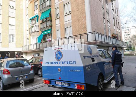 Bologna, Italien. März 2024. Drei kleine Brüder und ihre Mutter starben bei einem Brand, der nachts am Stadtrand von Bologna in der Via Bertocchi im Stadtteil Santa Viola ausbrach. März 2024, Bologna, Italien - Foto Corrispondente Bologna Credit: Live Media Publishing Group/Alamy Live News Stockfoto