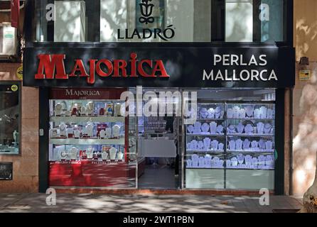 Majorica Pearls Shop, Palma Stockfoto