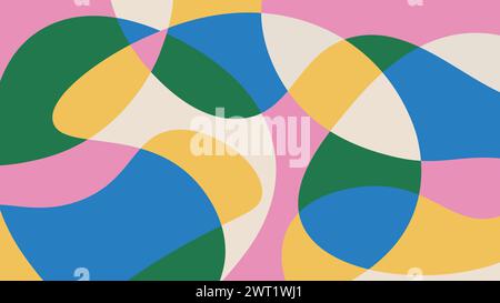 Einfacher abstrakter farbenfroher Hintergrund mit handgezeichneten Überlagerungsformen. Minimalistisches horizontales Cover Design mit Kopierraum. Lustige kindliche Kritzelei Stock Vektor