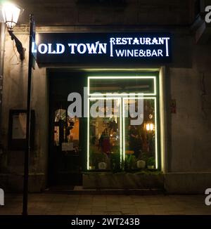 Die Old Town Wine Bar und Restaurant, Krakau, Polen. Stockfoto