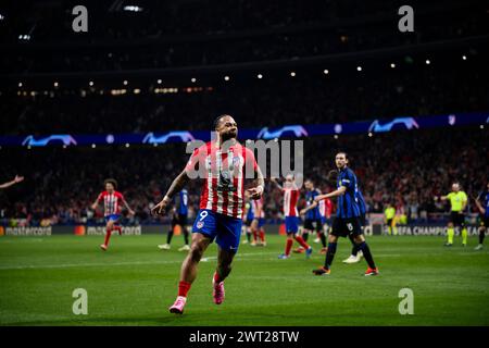 Madrid, Spanien. 13. März 2024. Während des Achtelfinale der UEFA Champions League spielte der Club Atletico de Madrid gegen den FC Internazionale. Quelle: Nicolò Campo/Alamy Live News Stockfoto