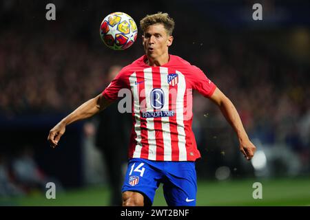 Madrid, Spanien. März 2024. Marcos Llorente von Atletico de Madrid spielte am 13. März 2024 im Civitas Metropolitano Stadion in Madrid, Spanien, während des Achtelfinale zwischen Atletico de Madrid und Inter Mailand. (Foto: Bagu Blanco/PRESSINPHOTO) Credit: PRESSINPHOTO SPORTS AGENCY/Alamy Live News Stockfoto