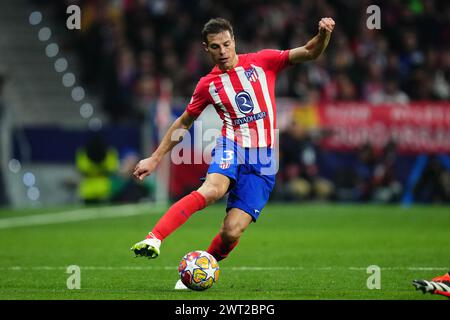 Madrid, Spanien. März 2024. Cesar Azpilicueta aus Atletico de Madrid spielte am 13. März 2024 im Civitas Metropolitano Stadion in Madrid, Spanien, während des Achtelfinale zwischen Atletico de Madrid und Inter Mailand. (Foto: Bagu Blanco/PRESSINPHOTO) Credit: PRESSINPHOTO SPORTS AGENCY/Alamy Live News Stockfoto