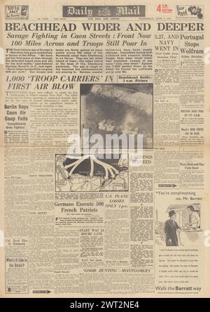 1944 Daily Mail-Titelseiten für D-Tageslandungen Stockfoto