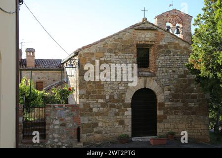 Die Kirche Santa Maria Maddalena in Castiglione D'Orcia, Italien Stockfoto