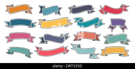 Set von bunten Vektorbandbändern isoliert. Stock Vektor