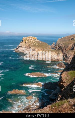 Pointe du Van in der Nähe der Kapelle Saint-They, Cleden-Cap-Sizun, Finistere (29), Bretagne, Frankreich Stockfoto