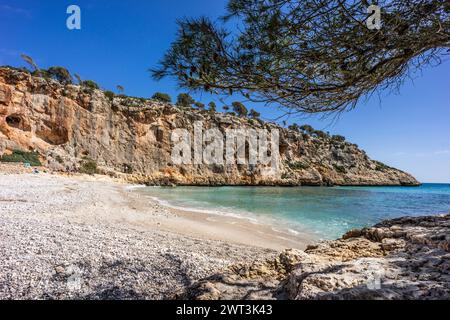 Cala Magraner, Küste von Manacor, Mallorca, Balearen, Spanien Stockfoto