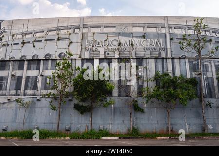 Wunderschöne Wandkunst am Corinthians Stadium. São Paulo, Brasilien. März 2024. Stockfoto