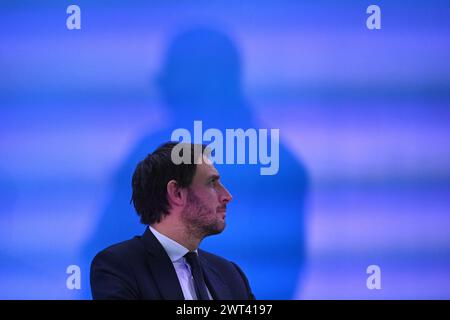 Lemberg, Ukraine - 3. März 2023. Wopke Bastiaan Hoekstra auf der Konferenz „United for Justice“ in Lemberg. Stockfoto