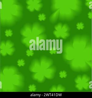 Shamrock quadratisches Banner, grüner Aura-Kleeblatt Hintergrund. Stock Vektor