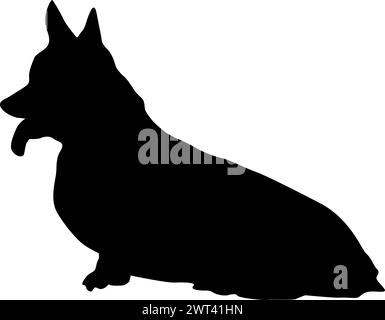 Schwarze Silhouette von Hunden auf weißem Hintergrund. Stock Vektor