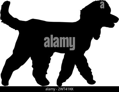Schwarze Silhouette von Hunden auf weißem Hintergrund. Stock Vektor