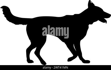 Schwarze Silhouette von Hunden auf weißem Hintergrund. Stock Vektor