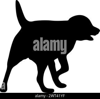 Schwarze Silhouette von Hunden auf weißem Hintergrund. Stock Vektor