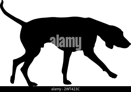 Schwarze Silhouette von Hunden auf weißem Hintergrund. Stock Vektor