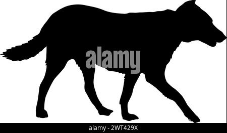 Schwarze Silhouette von Hunden auf weißem Hintergrund. Stock Vektor