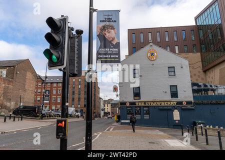 Werbeampenbanner für Tom Grennan beim in the Park Festival, Newcastle upon Tyne, Großbritannien Stockfoto