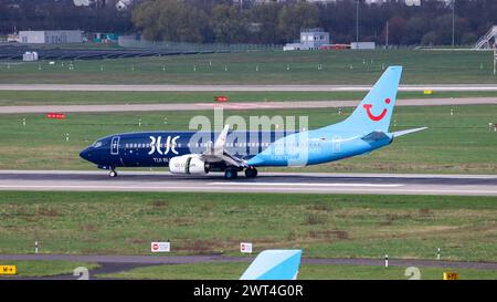 D-ABKM TUIfly Boeing 737-86J, lackiert in TUI-BLAUEN Sonderfarben Mai 2021, am Flughafen Düsseldorf. DUS EDDL. Düsseldorf, Nordrhein-Westfalen, DEU, Deutschland, 14.03.2024 *** D ABKM TUIfly Boeing 737 86J, lackiert in TUI-BLAUEN Sonderfarben Mai 2021, am Flughafen Düsseldorf DUS EDDL Düsseldorf, Nordrhein-Westfalen, DEU, Deutschland, 14 03 2024 Stockfoto