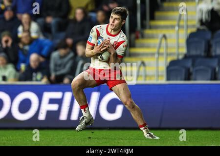 Jon Bennison aus St. Helens spielt beim Spiel der Betfred Super League Runde 5 Leeds Rhinos gegen St Helens im Headingley Stadium, Leeds, Großbritannien, 15. März 2024 (Foto: Mark Cosgrove/News Images) Stockfoto