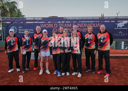 Manavgat, Antalya, Türkei. März 2024. Team der Beamten während der Team- und Einzelweltmeisterschaften 2024 65-85 (Credit Image: © Mathias Schulz/ZUMA Press Wire) NUR ZUR REDAKTIONELLEN VERWENDUNG! Nicht für kommerzielle ZWECKE! Quelle: ZUMA Press, Inc./Alamy Live News Stockfoto