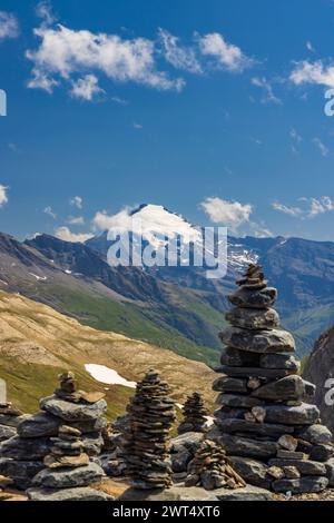 Landschaft in der Nähe von Col de l'Iseran, Savoy, Frankreich Stockfoto