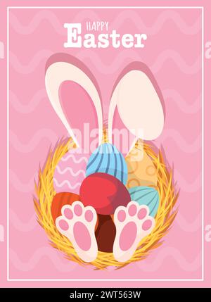Happy easter Card dekorierte ostereier Vektor Stock Vektor