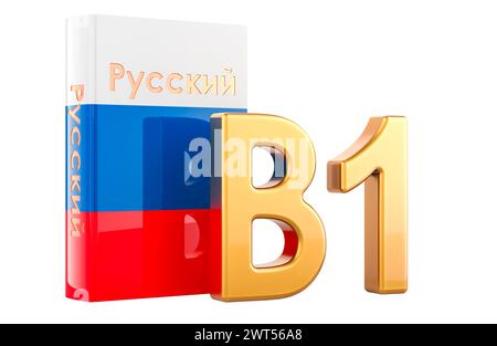 B1 Russische Ebene, Konzept. B1 Intermediate, 3D-Rendering isoliert auf weißem Hintergrund Stockfoto