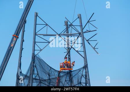 Der Waverley Communication Tower in Australien wird abgerissen. Sie wurde 1945 gebaut und spielte eine entscheidende Rolle bei der Mondlandung Apollo 11 der NASA im Jahr 1969. Stockfoto