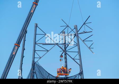 Der Waverley Communication Tower in Australien wird abgerissen. Sie wurde 1945 gebaut und spielte eine entscheidende Rolle bei der Mondlandung Apollo 11 der NASA im Jahr 1969. Stockfoto