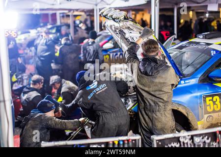 53 PORTAL Kevin, SANTINI Cedric, Peugeot 208 Rally4, Ambiente während der Rallye du Touquet 2024, 1. Runde des Championnat de France des Rallyes 2024, vom 14. Bis 16. März in Le Touquet, Frankreich - Foto Bastien Roux / DPPI Stockfoto