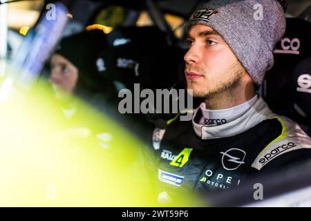 ASCENZI Valentin, LACRUZ Marine, Peugeot 208 Rally4, Porträt während der Rallye du Touquet 2024, 1. Runde des Championnat de France des Rallyes 2024, vom 14. Bis 16. März in Le Touquet, Frankreich - Foto Bastien Roux / DPPI Stockfoto