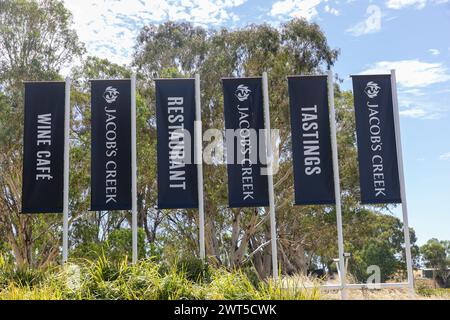 Jacob's Creek Weingut, Weinberg und Kellercafé in Rowland Flat, Barossa Valley, South Australia, März 2024 Stockfoto